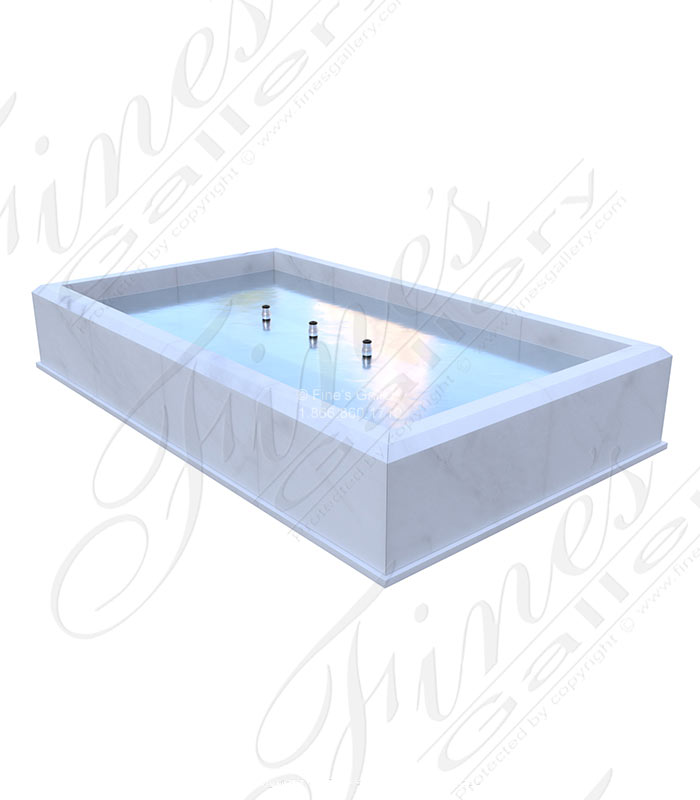 Marble Fountains  - A Rectangular Shaped Marble Pool Basin In Statuary White Marble - MPL-357