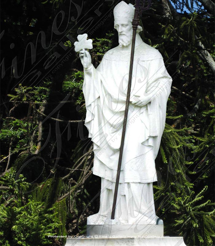 Marble Statues  - Saint Patrick Marble Statue - MS-1013