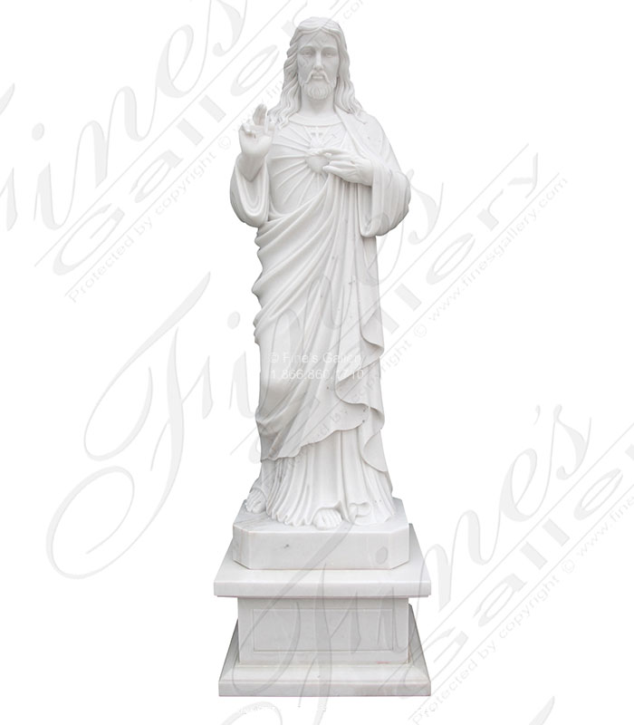 Search Result For Marble Statues  - Sacred Heart Of Jesus Statue - MS-1041