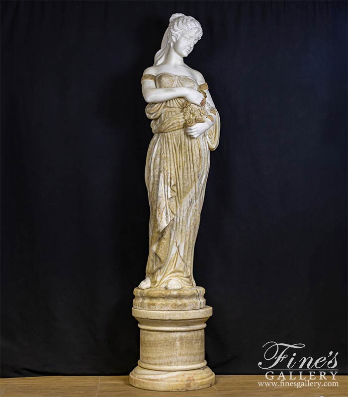 Marble Statues  - Beautiful Goddess Onyx Statue - MS-1057