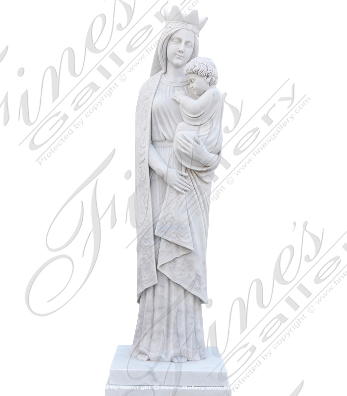 Marble Statues  - Marble Mary And Jesus Statue - MS-1078