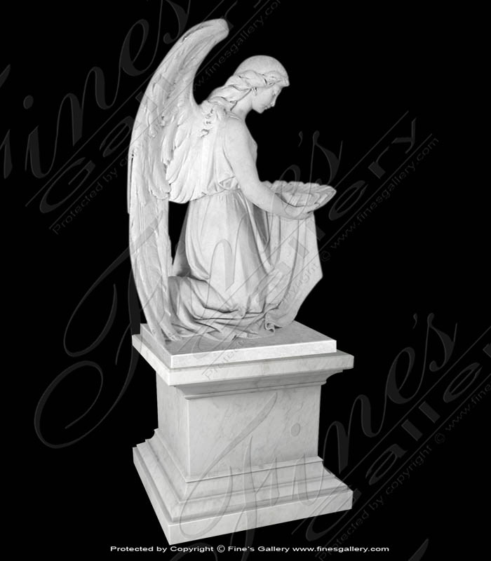 Marble Statues  - Kneeling Angel Marble Statue - MS-1079