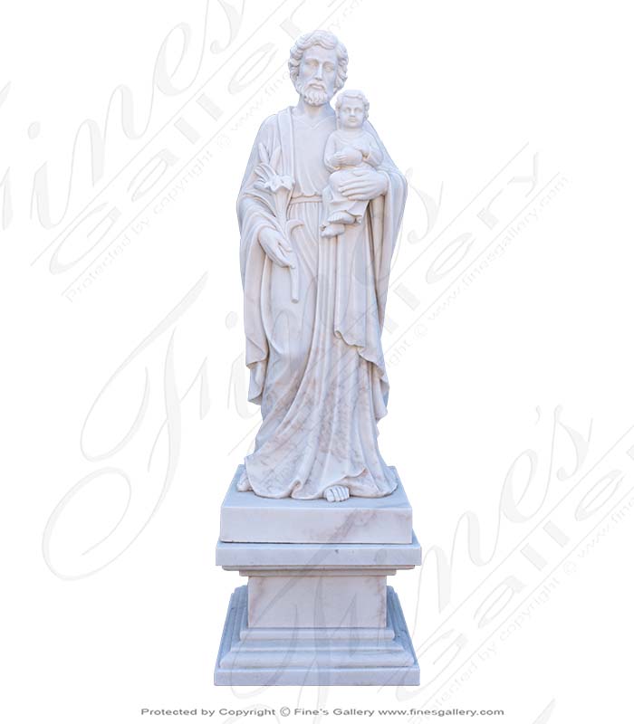 Marble Statues  - Saint Joseph Marble Statue - MS-1089