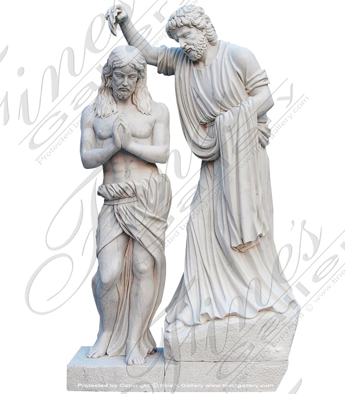 Search Result For Marble Statues  - Baptism Of Christ Marble Statue - MS-1091