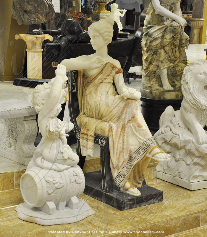 Marble Statues  - Beautiful Goddess Onyx Statue - MS-1057