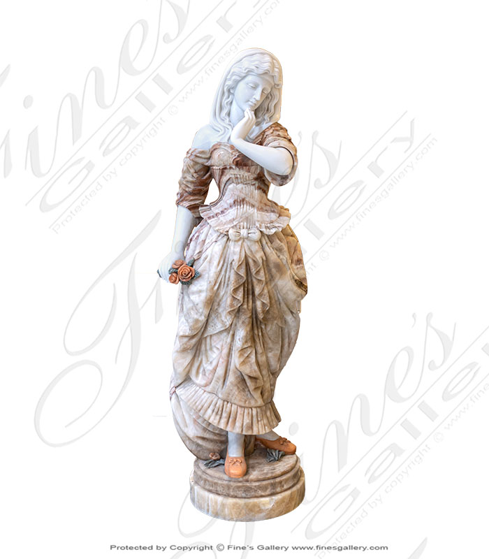 Marble Statues  - Beautiful Goddess Onyx Statue - MS-1057