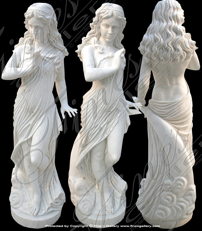 Marble Statues  - Elegent Lady In Dress - MS-1159