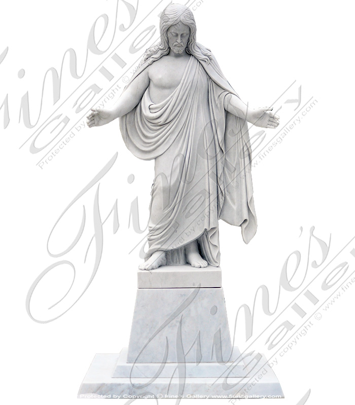 Marble Statues  - Marble Jesus The Good Shepherd Statue - MS-989