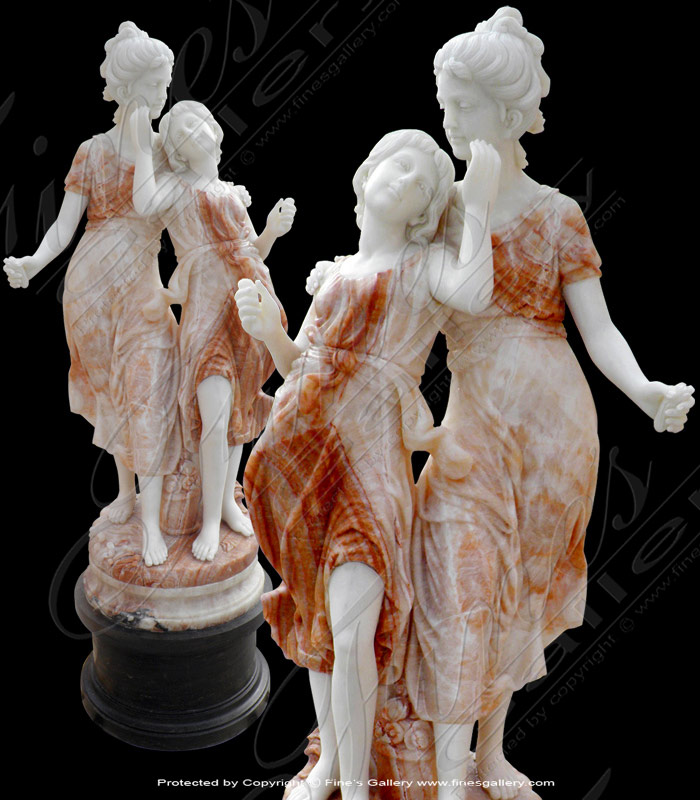 Search Result For Marble Statues  - Cream Greek Marble Statue Pair - MS-1099