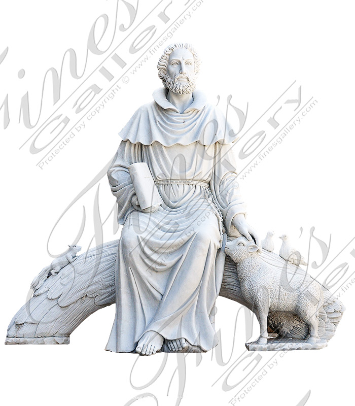 Marble Statues  - Marble St Francis Statue - MS-1174