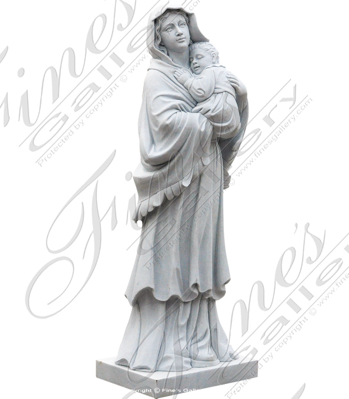 Marble Statues  - Marble Mary And Jesus Statue - MS-1078