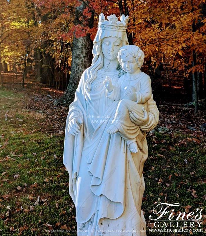 Marble Statues  - Marble Mary And Jesus Statue - MS-1078