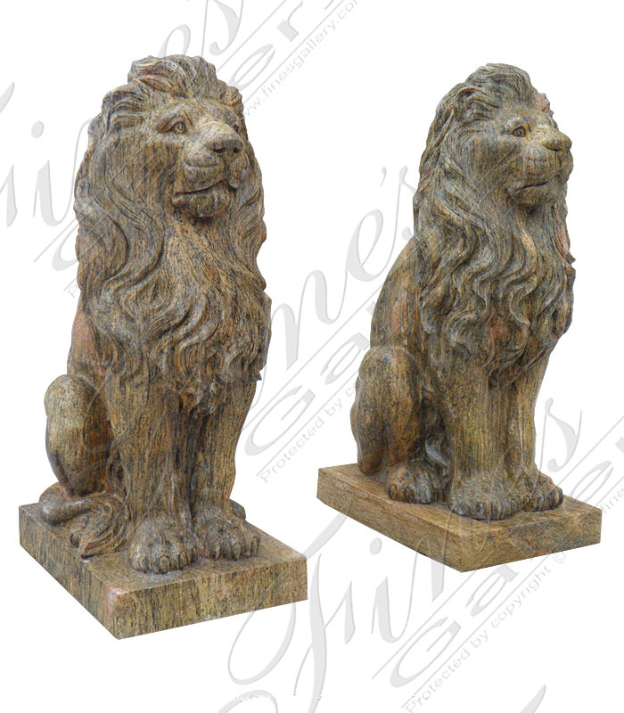 Search Result For Marble Statues  - Marble Lion Pair - MS-1185