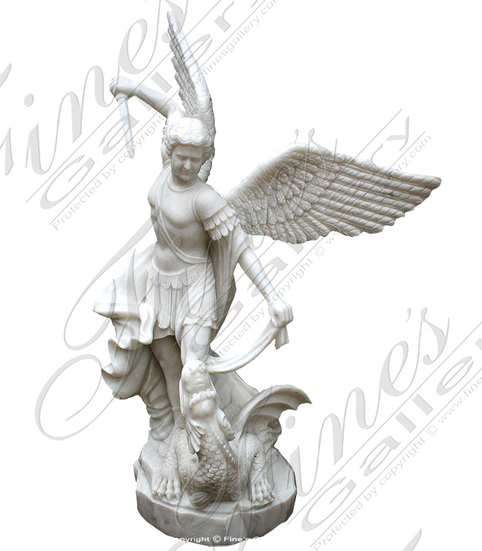 Search Result For Marble Statues  - Marble Saint Michael Statue - MS-1211