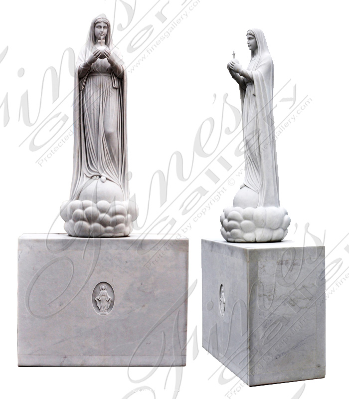 Marble Statues  - 72 Inch Our Lady Of Guadalupe In Statuary White Marble - MS-1213