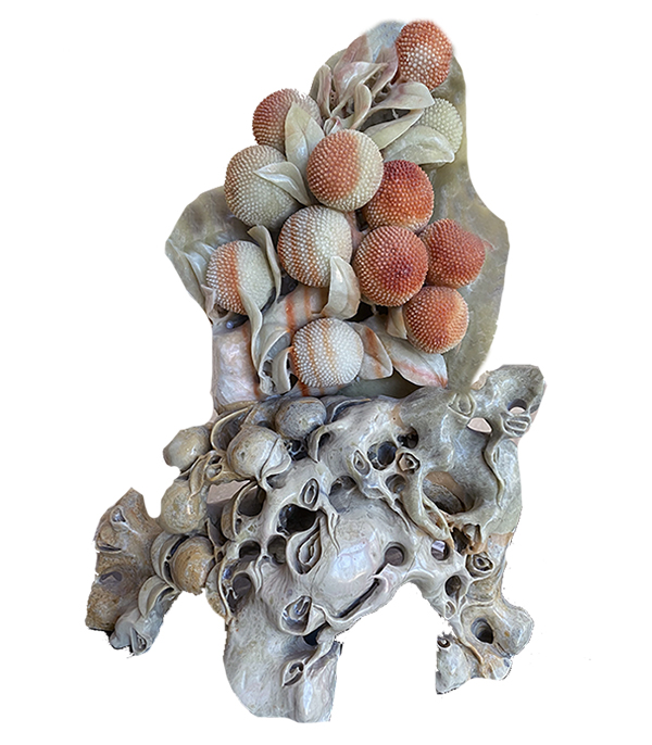 Marble Statues  - Jade Fish Lilypad Statue - MS-1223