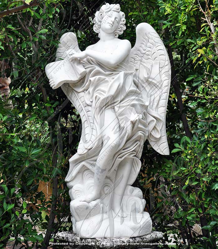 Marble Statues  - Pure White Marble Angel - MS-1225