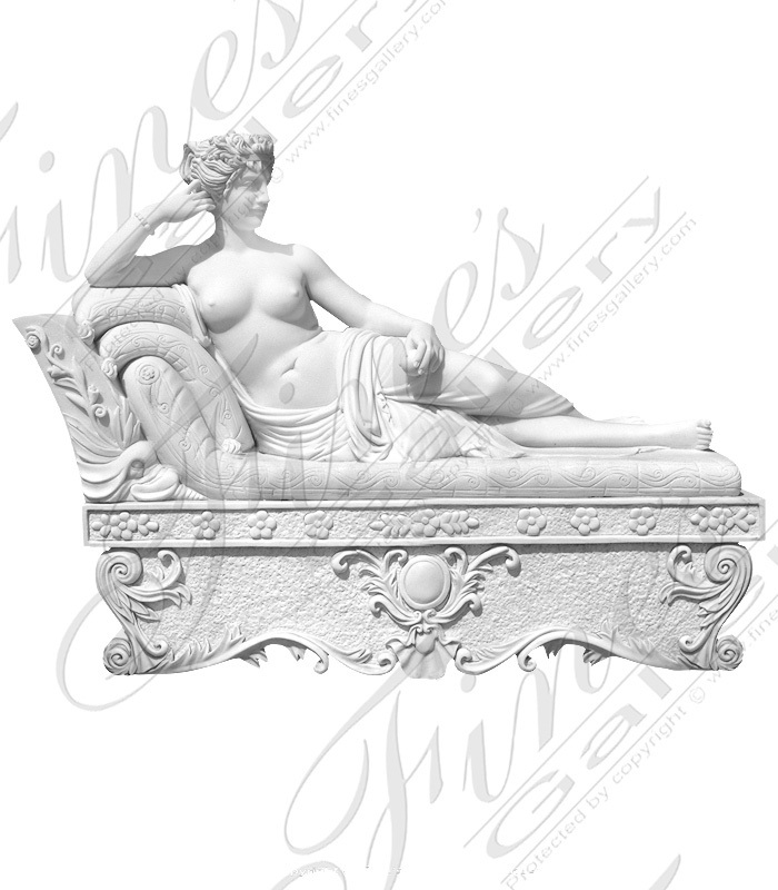Search Result For Marble Statues  - Half Nude Lady With Flowers - MS-413