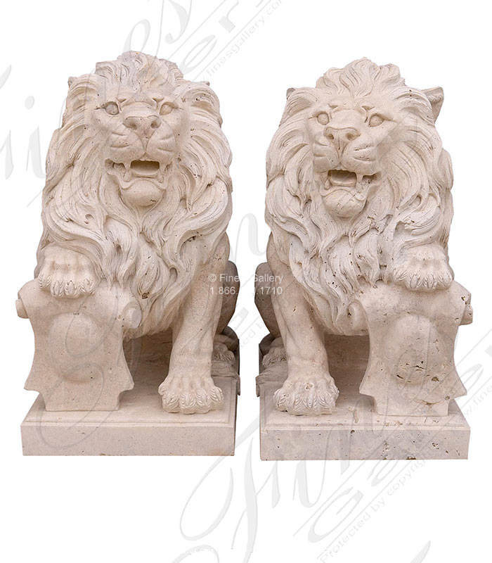 Antique Style Lion Pair