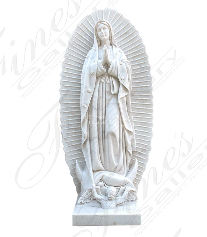 Marble Statues  - 63 Inch Our Lady Of Guadalupe Marble Statue - MS-1248