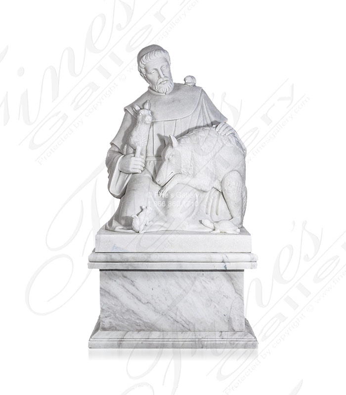 Marble Statues  - Saint Francis Of Assisi Marble Statue - MS-1254