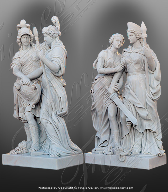 Marble Statues  - Marble Female Soldier Statues - MS-1271