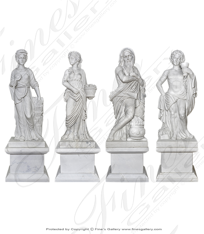 Marble Statues  - The 'Famous Four' Roman Marble Statue Set - MS-1321