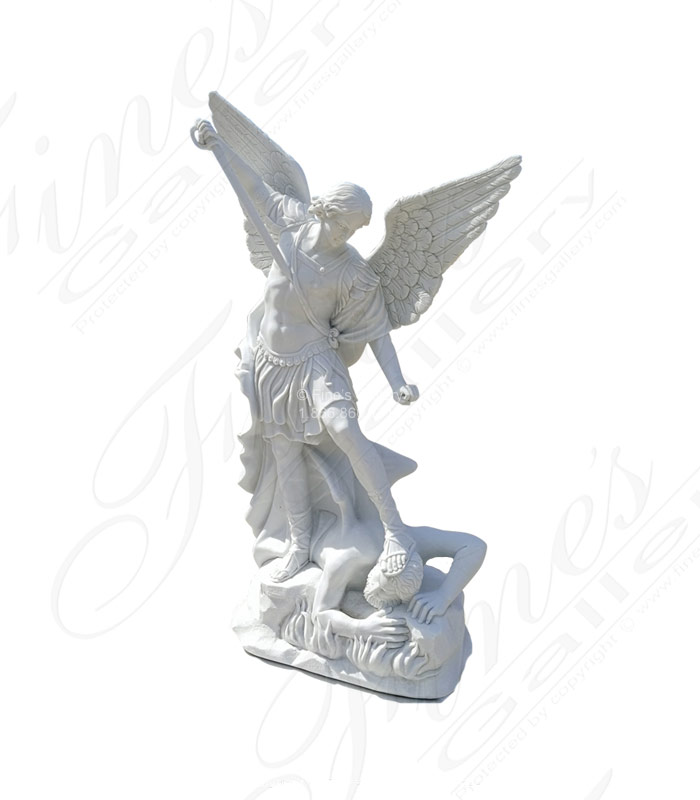 Marble Statues  - Life Size St Michael Marble Statue  - MS-1352