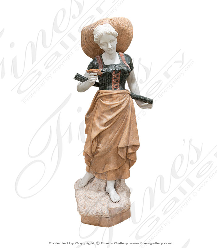 Search Result For Marble Statues  - Colonial Girl - MS-137