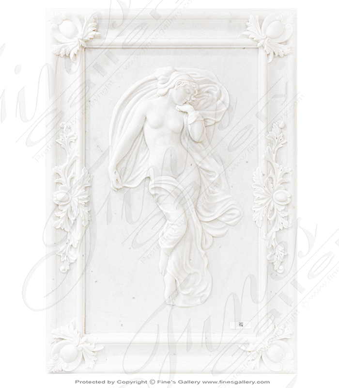 Marble Statues  - Graceful Beauty Marble Profile Relief - MS-1396