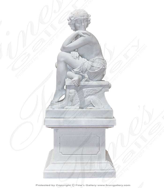 Art Deco Lady in Statuary White Marble