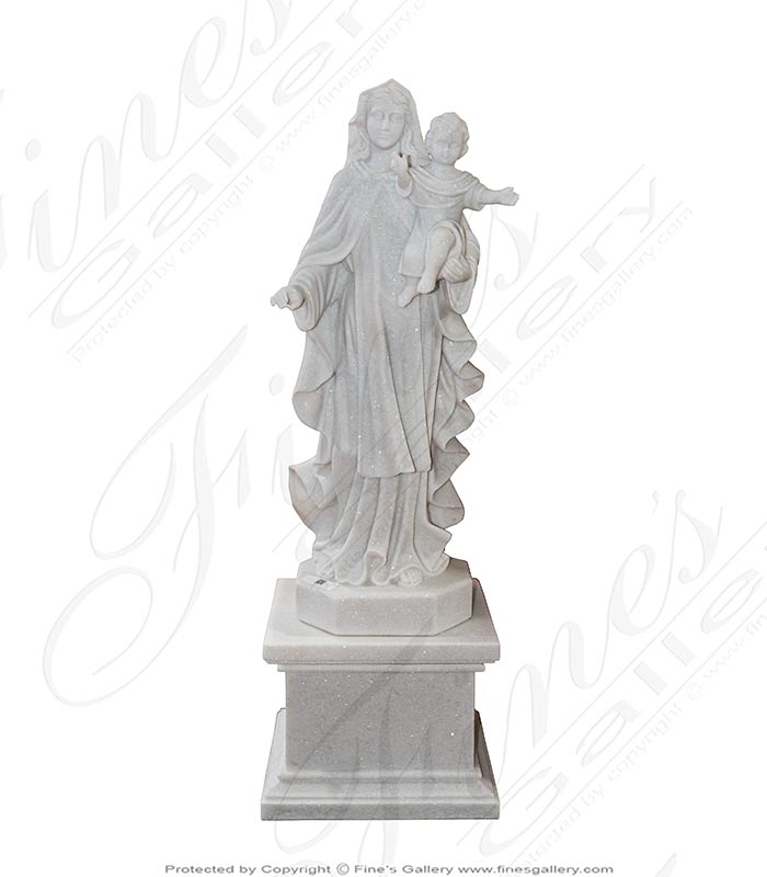 Marble Statues  - Mary With Baby Jesus In Marble - 36 Inch - MS-1401