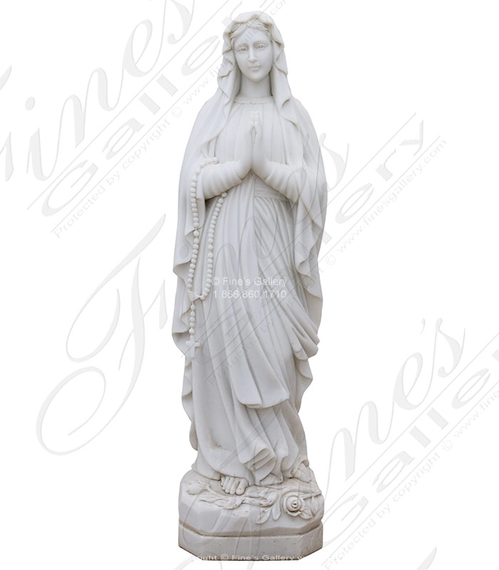Lady of Lourdes Marble Statue - 49 Inch