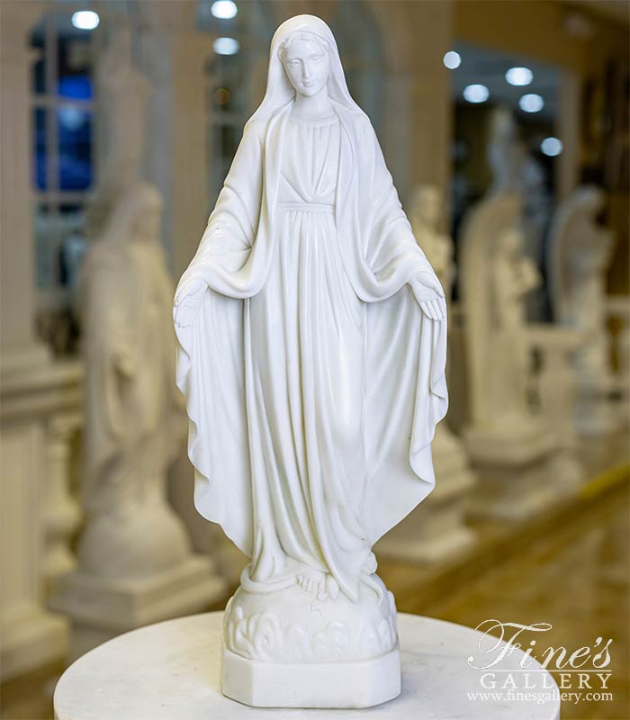 Marble Statues  - 24 Inch Our Lady Of Grace Marble Statue - MS-1407