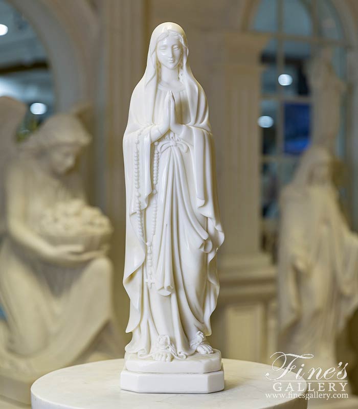 Marble Statues  - Our Lady Of Lourdes Marble Statue - Desktop Size - MS-1408