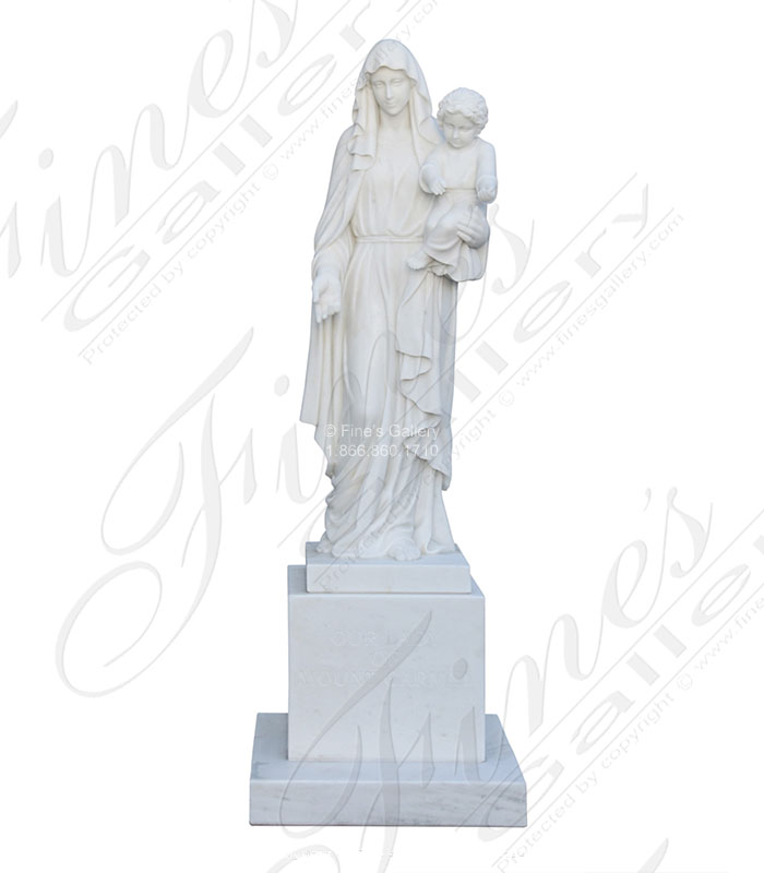 Marble Statues  - Our Lady Of Mount Carmel - Hand Carved Marble Statue - MS-1409