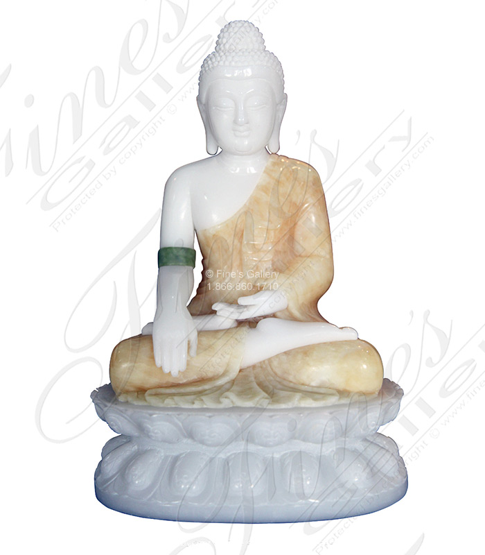 Marble Statues  - Desktop Size Marble Buddha Statue - MS-1415