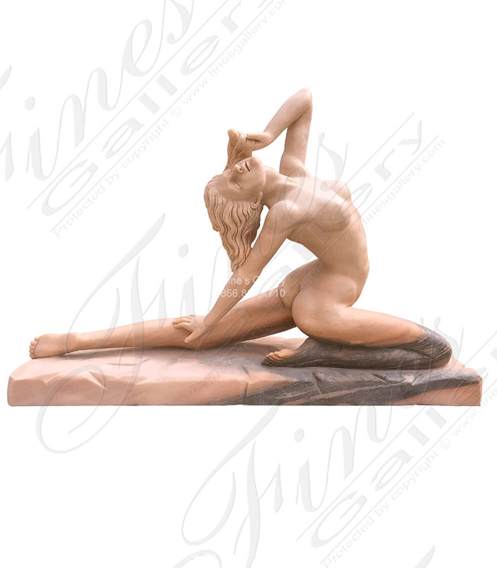 Marble Statues  - Contemporary Nude Girl In Sexy Pose - MS-1431