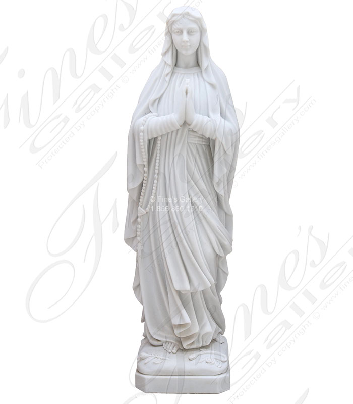 Marble Statues  - 48 Inch Lady Of Lourdes Marble Statue - MS-1450