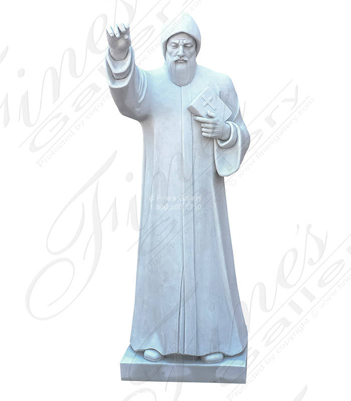 Marble Statues  - Saint Sharbel - 72 Inch Tall In Solid Statuary White Marble - MS-1471