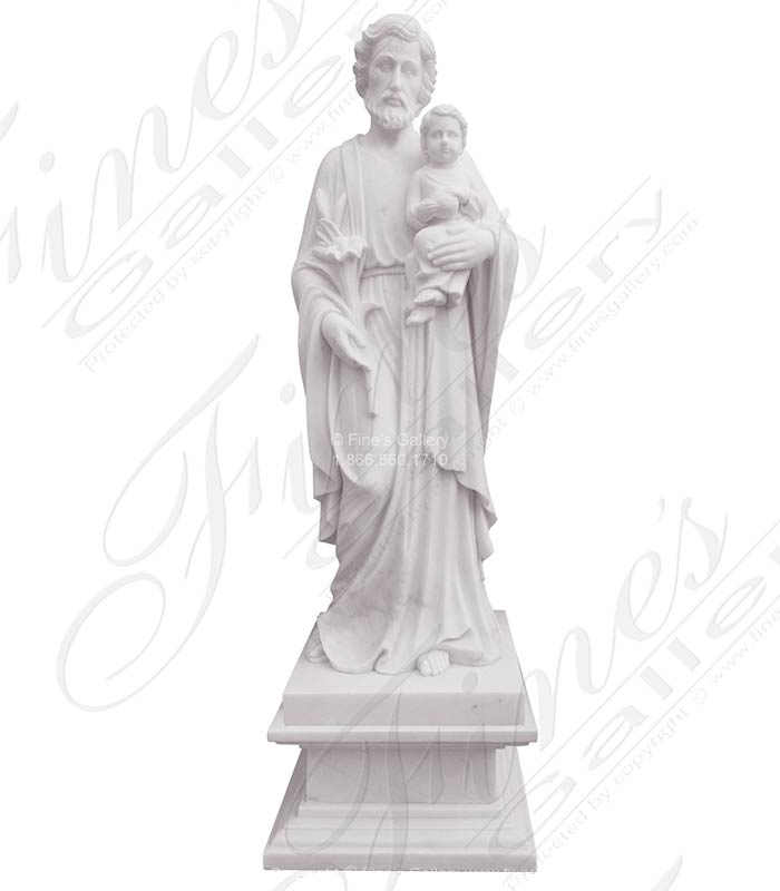 60 Inch Marble St Joseph Statue