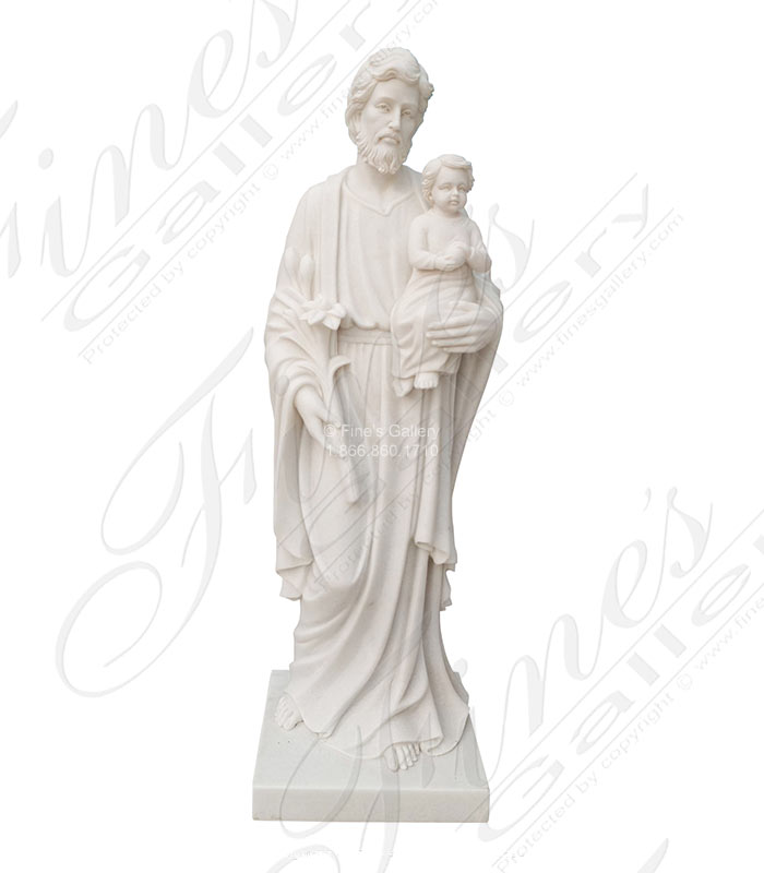 Marble Statues  - 60 Inch Marble St Joseph Statue - MS-1479