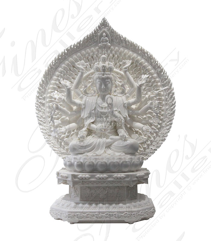 Marble Statues  - Stunning Carved Marble Buddha  - MS-1495