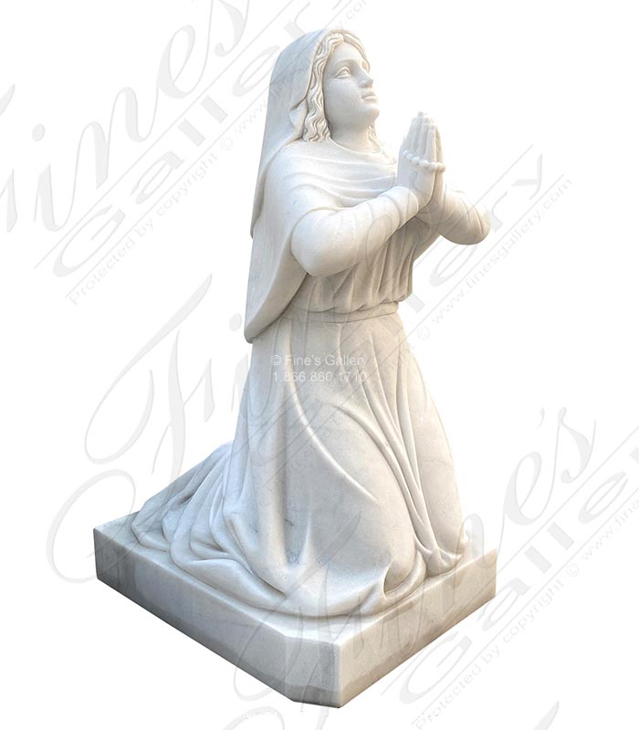 Marble Statues  - Kneeling Saint Bernadette Marble Statue - MS-1508