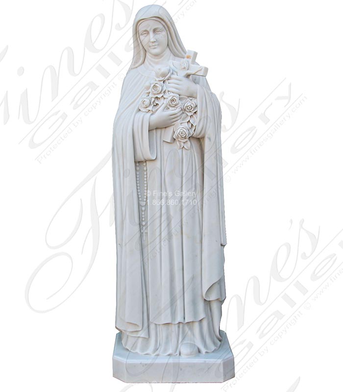 Marble Statues  - 60 Inch St Therese Marble Statue  - MS-1509