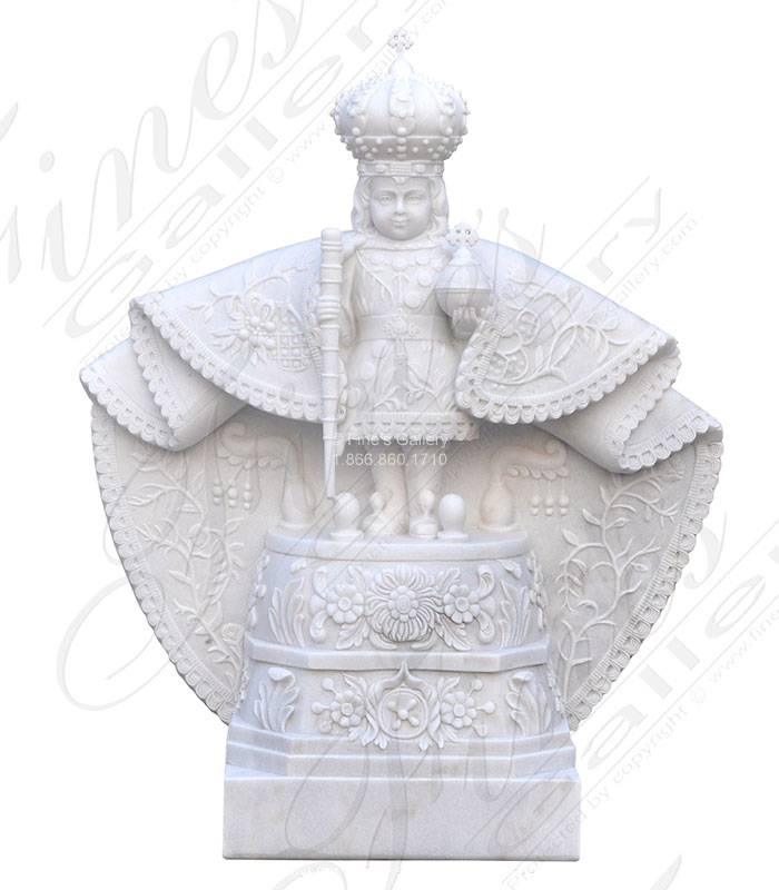 Infant of Prague Statue in Statuary White Marble