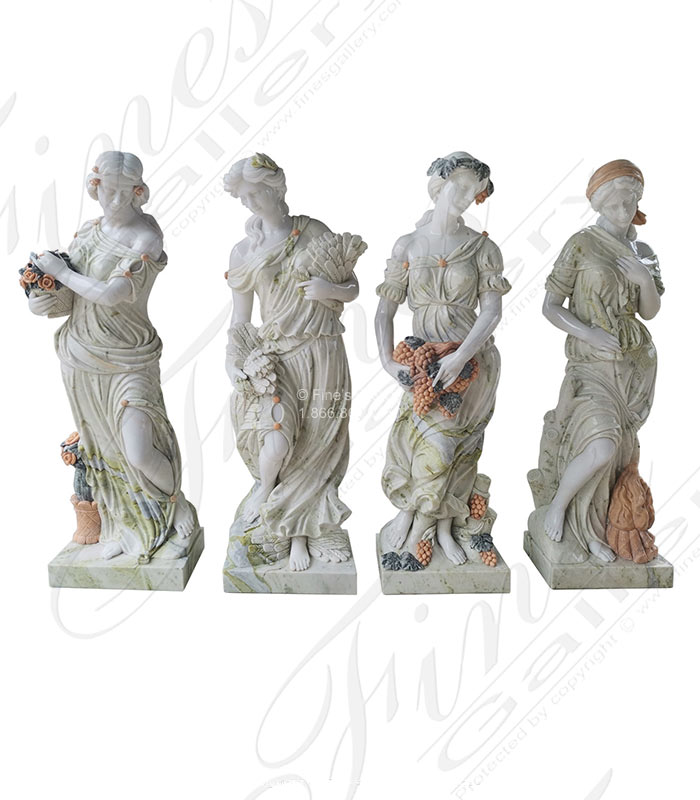 Marble Statues  - A Spectacular Four Seasons Statue Set - MS-1548