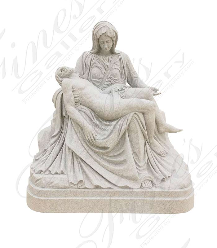 Marble Statues  - Carved Pieta Statue In Imperial Granite - MS-1554