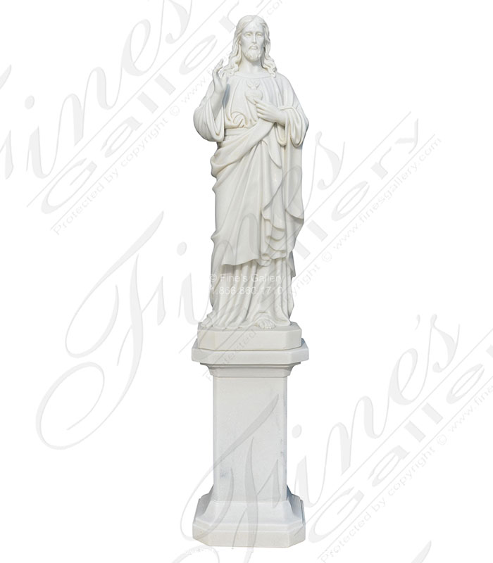 Marble Bases  - 17.50 Inch Tall Pedestal In Statuary Marble - MBS-316