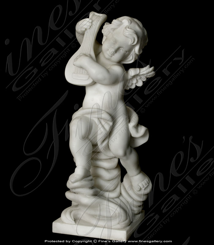 Marble Statues  - Cupid Playing The Lute - MS-176